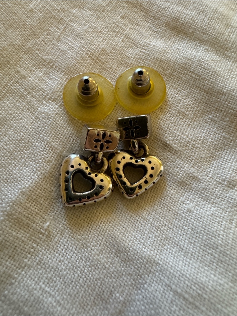 Vintage Brighton Silver Heart Earrings